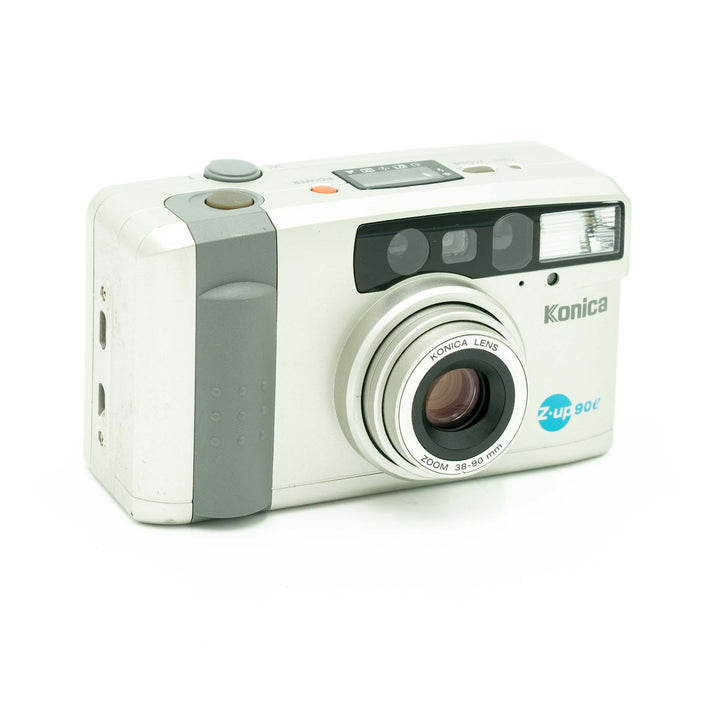 ⌘完動品！ 【公式通販】 コニカ】 80【ランクB Z-up KONICA 90E⌘ Z-UP Konica 電池付き、作例あり！ フィルムカメラ