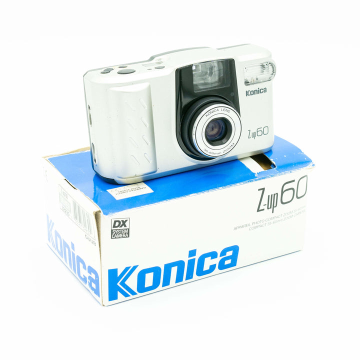 KONICA コンパクト フィルムカメラ Konica Z-up 60 シルバー Konica Z-Up 60 35mm point-and-shoot camera w/ case (serial